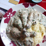 Poullet ao vin com aligot