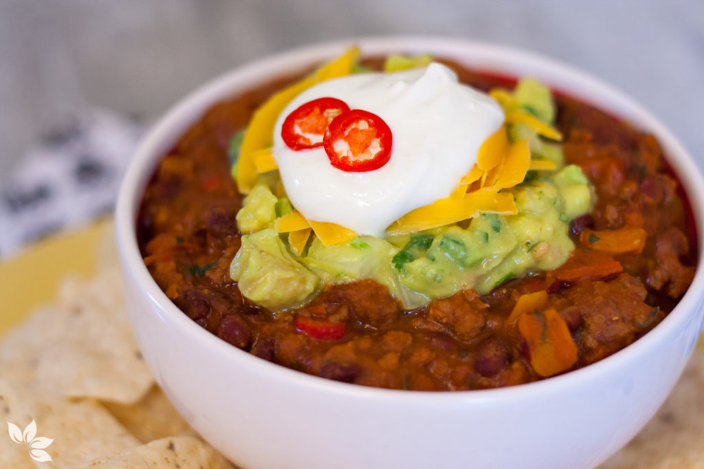 Chilli tradicional com feijão vermelho e especiarias