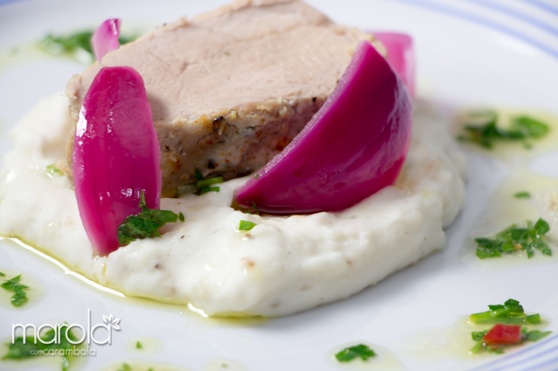 Receita de Filé Mignon Suíno com Purê de Inhame