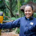 Parque das Aves - Eloah Cristina segurando a Arara