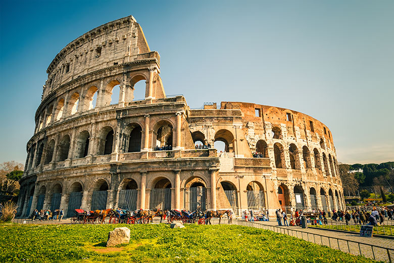 O Coliseu de Roma na Itália O Coliseu de Roma na Itália