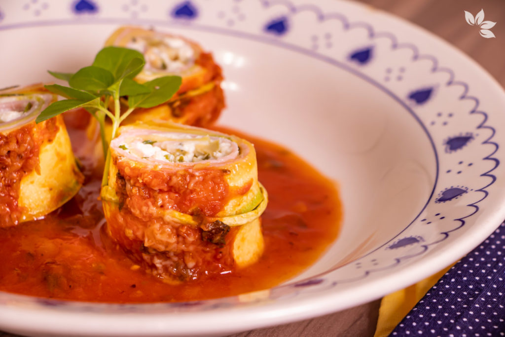 Receita de Canelone de Abobrinha com Ricota